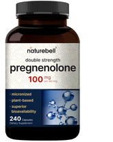 NatureBell Pregnenolona frasco 100 mg, apoyo potencial al bienestar diario.