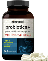 NatureBell Probiótico, botella de cápsulas vegetales para uso diario y equilibrio digestivo.