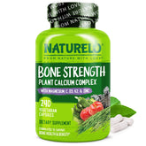 NATURELO Calcio con D3 y K2, etiqueta visible, apoyo potencial para la salud ósea.
