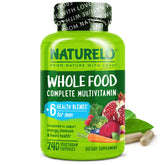 Naturelo Mens Multivitaminas: cápsulas en frasco para apoyo diario de energía y bienestar.