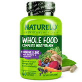 NATURELO multivitamin-botella, apoyo diario para energía y bienestar general.