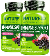 NATURELO Immune Support, botella, apoyo diario al sistema inmunitario.