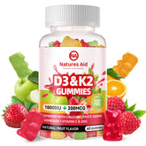 Natures Aid gominolas D3K2 sin azúcar frente: apoyo diario para huesos y dientes