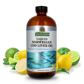 Nature's Answer aceite de hígado de bacalao en botella para apoyar la salud cardiovascular.