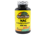 Nature's Blend NAC, botella de cápsulas, apoyo al sistema inmune y antioxidante.