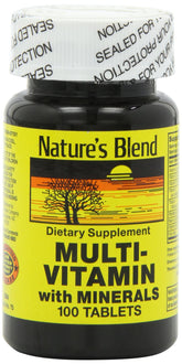 Nature's Blend NAT B multivitamínico MIN TB empaque variable para uso diario.