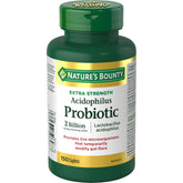 Nature's Bounty Acidophilus en botella de cápsulas, soporte para flora intestinal
