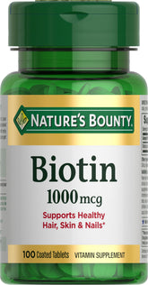Nature's Bounty Biotina frasco 1000 mcg para apoyar metabolismo y energía