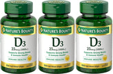 Nature's Bounty D-1000 UI cápsulas-frente: fácil de consumir y apoyo diario.