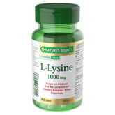 Nature's Bounty L-Lisina 1000 mg, tabletas, apoyo diario de aminoácidos esenciales.