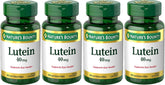 Nature's Bounty Lutein 40 mg: botella de cápsulas, apoyo a la salud ocular.