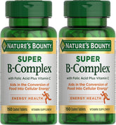 Nature's Bounty Super B-Complejo, botella frontal, apoyo al metabolismo energético