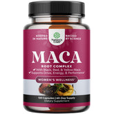 Cápsulas Natures Craft de maca para mujeres sin OGM, energía diaria potencial.