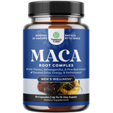 Natures Craft cápsulas de maca negra para apoyo diario y vitalidad.