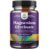 Natures Craft magnesio glicinato 500mg en frasco, alta absorción y uso diario.