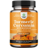 Natures Craft Turmeric Curcumin, bote con etiqueta, apoyo para articulaciones diario