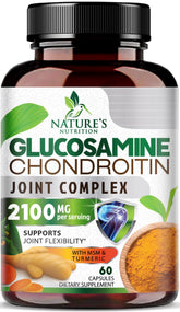 Nature's Nutrition glucosamina-condroitina-msm: cápsulas para movilidad articular diaria