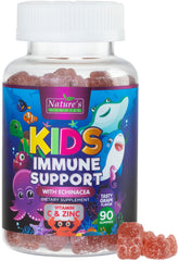 Gomitas Nature's Nutrition para defensas de niños, sabor bayas, en lata, lista para la toma diaria.