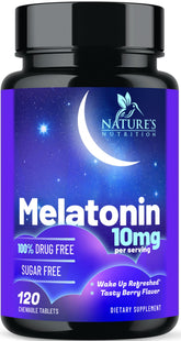 Nature's Nutrition Melatonina, botella frambuesa con disolución rápida para dormir
