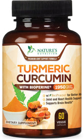 Nature's Nutrition T3 Turmeric, cápsulas en bote, ideal para uso diario de articulaciones