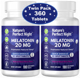 Nature's Perfect Night Melatonina 20mg, tableta de disolución rápida para dormir más cómodo
