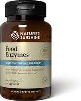 Nature's Sunshine Enzimas Alimentarias, bote frontal, apoyo digestivo durante las comidas.
