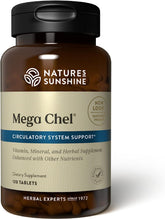 Nature's Sunshine Mega-Chel tabletas 120, vista frontal, apoyo al bienestar diario.
