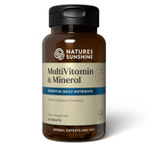 Nature's Sunshine Multivitaminas y Minerales: envase frontal para apoyo diario de energía