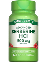 Nature's Truth Berberina HCl 500 mg en botella, cápsulas veganas para apoyo a un estilo de vida saludable