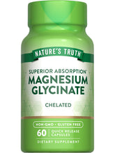 Nature's Truth magnesio glicinato cápsulas de 200 mg, alta absorción para uso diario
