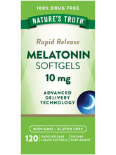 Nature's Truth Melatonina 10 mg, botella de liberación rápida para la rutina nocturna.