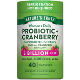 Nature's Truth Probiotics para Mujeres: frasco con cápsulas veganas para uso diario.