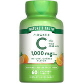 Nature's Truth Vitamina C masticable con acerola y rosa mosqueta, uso diario