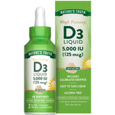 Nature's Truth Vitamina D3 líquido en botella de 2 oz para huesos fuertes