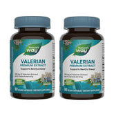 Nature's Way Valerian Premium Extract, envase visible, apoyo para descanso nocturno.