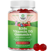 Natures Craft gomitas de Vitamina D para niños, empaque práctico para uso diario.