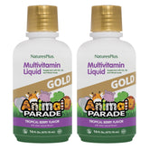 NaturesPlus Animal Parade Gold en botella, sabor tropical, multivitamínico para niños