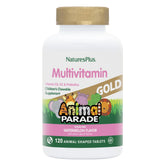 NaturesPlus Animal Parade Gold, tabletas con forma de animal, sabor sandía para el día escolar