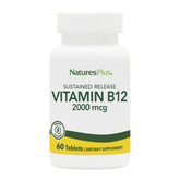 NaturesPlus B12 2000 mcg, botella frontal, apoyo de energía diaria.