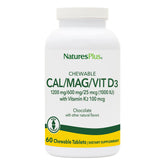 NaturesPlus Cal/Mag/Vit D3 con sabor chocolate, botella, apoyo diario a la salud ósea