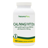 NaturesPlus Calcio Magnesio D3 K2 en botella para soporte óseo