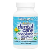 Pastillas NaturesPlus Dental Care Probiotic en bote, protección bucal y sabor a menta.