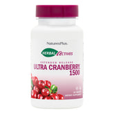 NaturesPlus Herbal Actives Ultra Cranberry en botella, apoyo a la salud urinaria diaria.