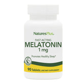 NaturesPlus Melatonina 1 mg, tabletas de acción rápida para conciliar el sueño.