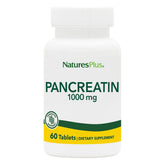 NaturesPlus Pancreatin, botella frontal, apoyo digestivo suave tras comidas abundantes.