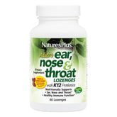 NaturesPlus pastillas para oídos nariz y garganta en botella, uso diario recomendado.