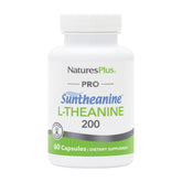NaturesPlus PRO Suntheanine L-Theanine en botella de cápsulas, apoyo para calma y enfoque.