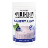 NaturesPlus SPIRU-TEIN frasco arándanos crema, proteína vegetal para energía diaria