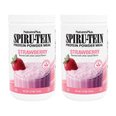NaturesPlus spiru-tein fresa en bote, pack de 2, proteína vegetal para snack saludable