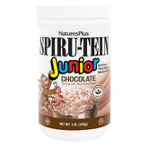 NaturesPlus SPIRU-TEIN Junior chocolate: lata para proteína vegetal infantil, opción equilibrada.